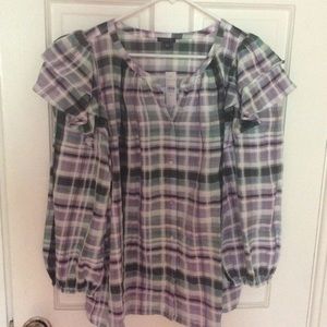 Ann Taylor - NWT - ruffle shoulder blouse